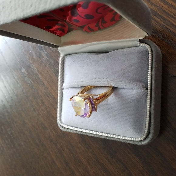 Mercury Mystic Topaz Cut Gemstone Ring In Gold Over Sterling Silver. - Picture 3 of 5